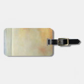 Étiquette À Bagage Balnéaire avec coucher de soleil Orange (Devant horizontal)