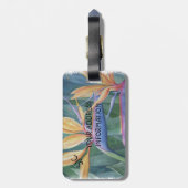 ÉTIQUETTE À BAGAGE BANDE-BAGAGES PERSONNALISÉE OISEAU DE PARADIS (Dos Vertical)