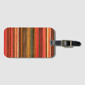 Étiquette À Bagage Bande de textile à rayures rouge orange et vert (Devant Horizontal)