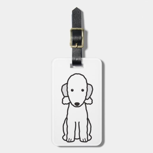 Étiquette À Bagage Bande dessinée de chien de Bedlington Terrier (Devant Vertical)