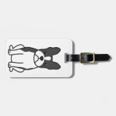 Étiquette À Bagage Bande dessinée de chien de Boston Terrier (Devant horizontal)