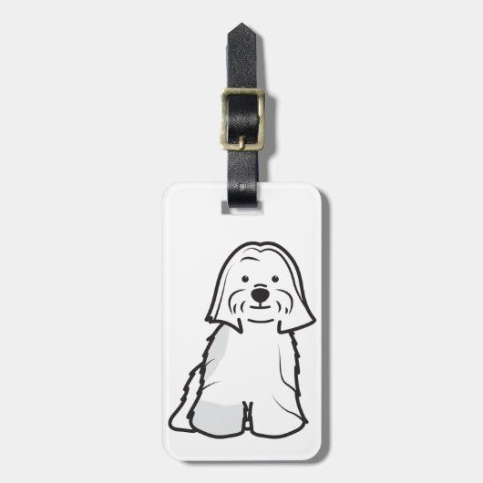 Étiquette À Bagage Bande dessinée de chien de Lhasa Apso (Devant Vertical)