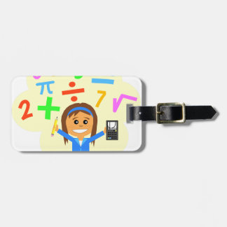 Étiquette À Bagage Bande dessinée de fille de maths
