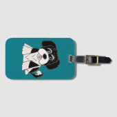 Étiquette À Bagage Bande dessinée drôle de chiot de Havanese (Devant Horizontal)