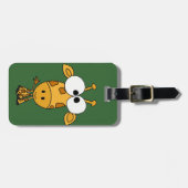 Étiquette À Bagage Bande dessinée drôle de girafe (Devant horizontal)