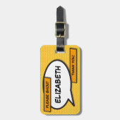 Étiquette À Bagage Bande dessinée personnalisée Pop Art Speech Bulle (Devant Vertical)