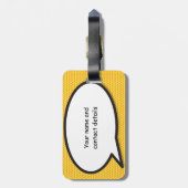 Étiquette À Bagage Bande dessinée personnalisée Pop Art Speech Bulle (Dos Vertical)