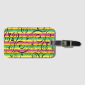 Étiquette À Bagage Bande florissante (Devant Horizontal)