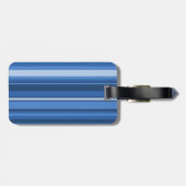 Étiquette À Bagage Bandes bleu monogramme (Dos horizontal)