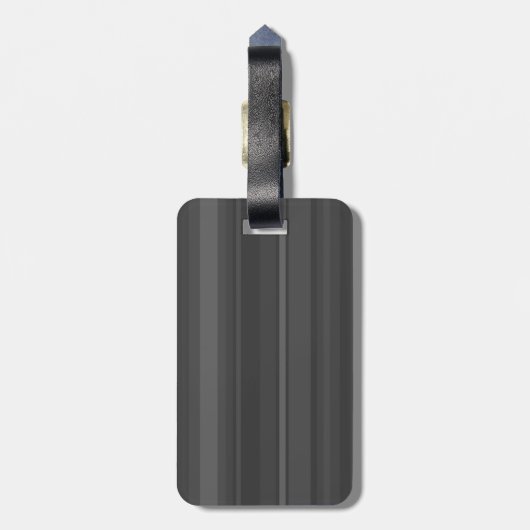 Étiquette À Bagage Bandes de charbon de monogramme (Dos Vertical)