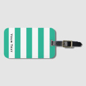 Étiquette À Bagage Bandes de transats vert et blanc Personnalisées (Devant Horizontal)