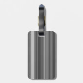 Étiquette À Bagage Bandes gris monogramme (Dos Vertical)