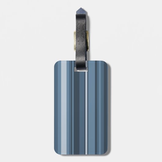 Étiquette À Bagage Bandes gris monogramme (Dos Vertical)