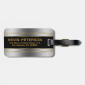 Étiquette À Bagage Bandes métalliques argentées et or (Dos horizontal)