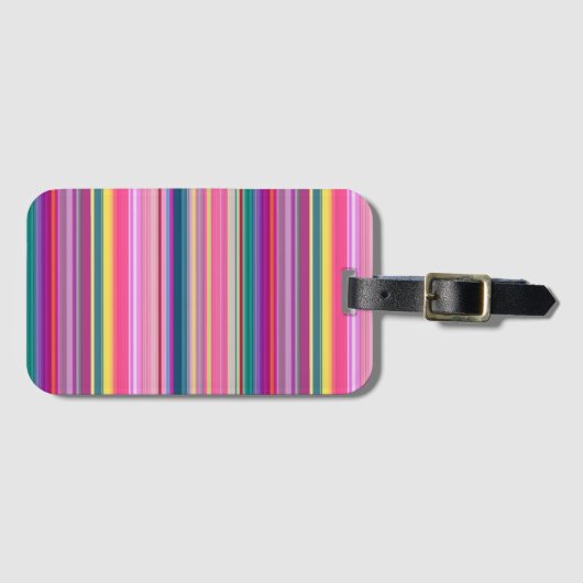 Étiquette À Bagage Bandes multicolores rétro (Devant Horizontal)