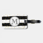 Étiquette À Bagage Bandes noires et blanches (Dos horizontal)