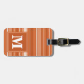 Étiquette À Bagage Bandes orange monogrammes (Devant horizontal)