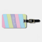 Étiquette À Bagage Bandes Pastel personnalisées (Devant horizontal)