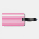 Étiquette À Bagage Bandes rose monogramme (Dos horizontal)