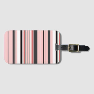 Étiquette À Bagage Bandes roses gris mignonnes