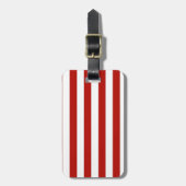 Étiquette À Bagage Bandes rouges et blanches (Devant Vertical)