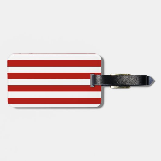 Étiquette À Bagage Bandes rouges et blanches (Dos horizontal)