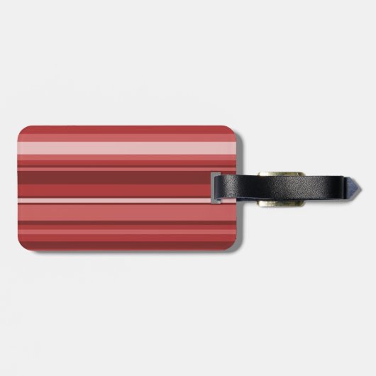 Étiquette À Bagage Bandes rouges monogrammes (Dos horizontal)