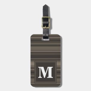 Étiquette À Bagage Bandes taupe monogramme
