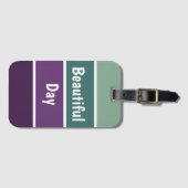 Étiquette À Bagage Bandes Vertes Et Violettes (Devant Horizontal)