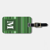 Étiquette À Bagage Bandes vertes monogrammes (Devant horizontal)
