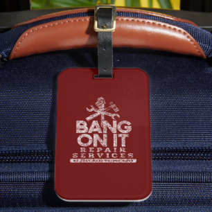 Étiquette À Bagage Bang On It Services de réparation White Dark Red