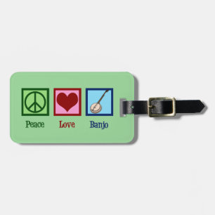 Étiquette À Bagage Banjo d'amour de paix