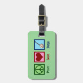 Étiquette À Bagage Banjo d'amour de paix (Devant Vertical)