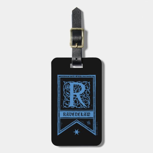 Étiquette À Bagage Bannière de monogramme de Harry Potter | Ravenclaw (Devant Vertical)