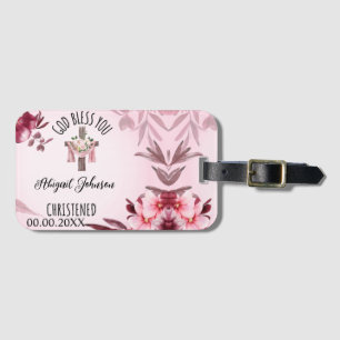Étiquette À Bagage Baptisé Nom baptisé Date Dieu vous bénisse Personn