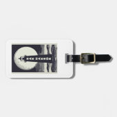 Étiquette À Bagage Bar Harbour Maine Lighthouse Moon (Devant horizontal)