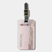 Étiquette À Bagage Barcelona Skyline Sunset Catalogne Espagne (Devant Vertical)