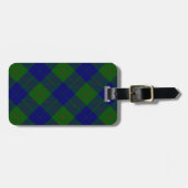 Étiquette À Bagage Barclay tartan bleu vert plaid (Devant horizontal)