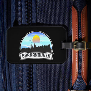 Étiquette À Bagage Barranquilla Colombie Skyline Panorama