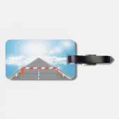 Étiquette À Bagage Barrière rouge et blanche Accès bloqué (Dos horizontal)