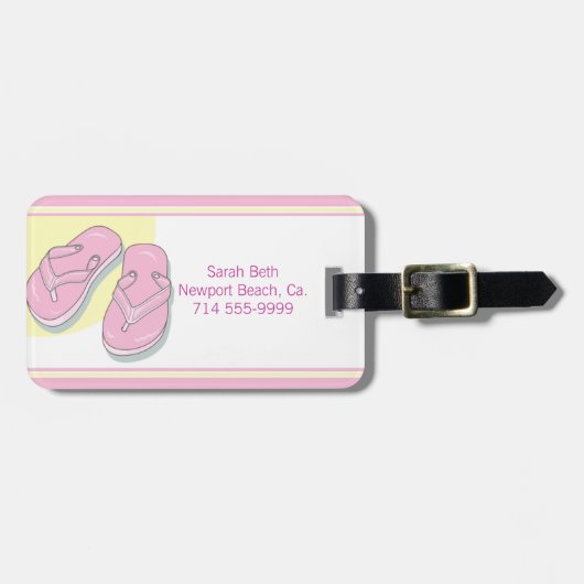 Étiquette À Bagage Bascules électroniques roses (Devant horizontal)