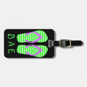 Étiquette À Bagage Bascules électroniques vertes de paires (Devant horizontal)