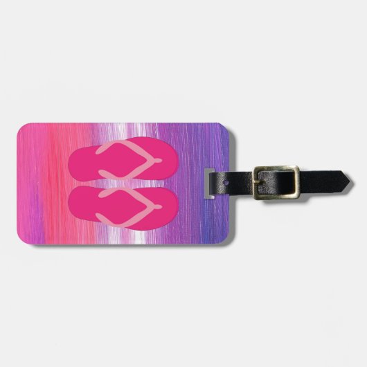 Étiquette À Bagage Bascules roses (Devant horizontal)
