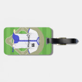 Étiquette À Bagage Base-ball bleu personnalisé (Dos horizontal)