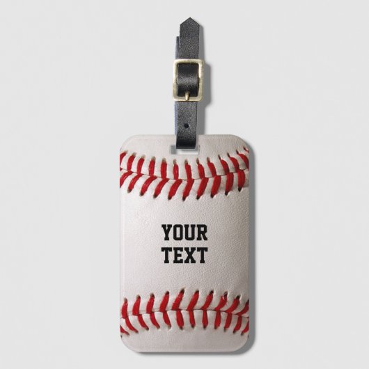 Étiquette À Bagage Baseball avec texte personnalisable (Devant Vertical)