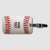Étiquette À Bagage Baseball avec texte personnalisable (Devant Horizontal)