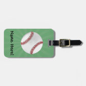 Étiquette À Bagage Baseball personnalisé sur Garçons verts (Devant horizontal)