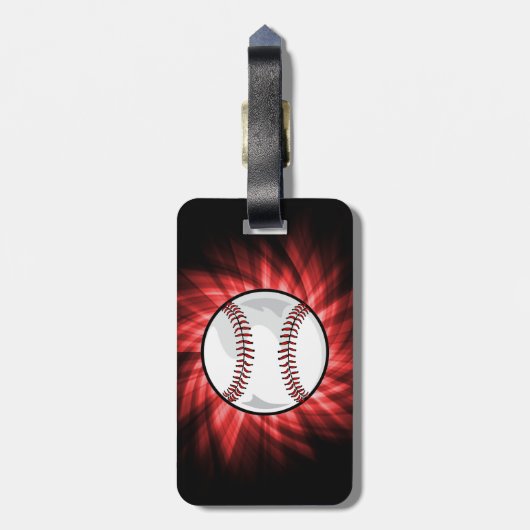 Étiquette À Bagage Baseball rouge (Dos Vertical)