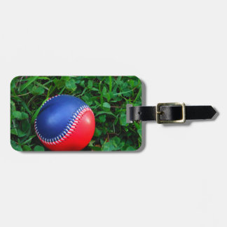 Étiquette À Bagage Baseball Rouge et Bleu avec Stitch Blanc