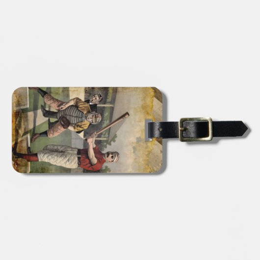 Étiquette À Bagage Baseball : Vintage (Devant horizontal)